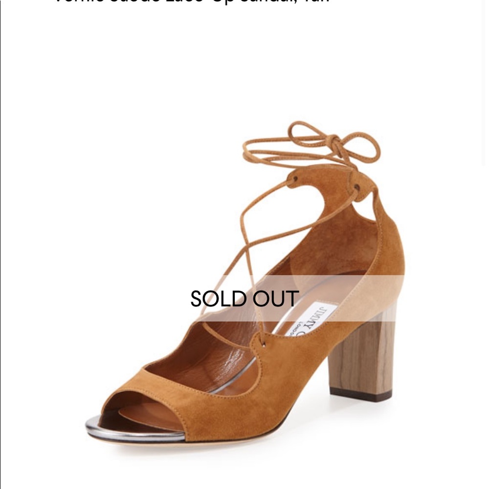 Jimmy Choo Vernie Lace Up Sandal in Tan size 36.5 - Picture 3 of 12